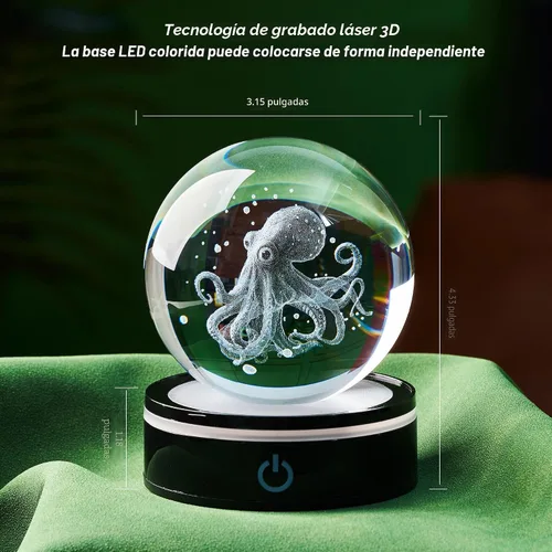 Miniatura 4 de Estatua de bola de cristal 3D, regalo de bola de vidrio del océano femenino, adecuada para amigas y amigos masculinos, graduados, amigos, colegas