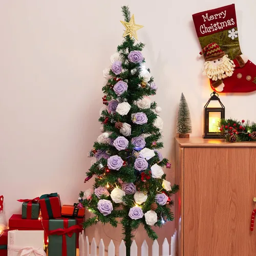Miniatura 8 de InnoGear Flores artificiales, 100 rosas falsas de espuma blanca a granel con tallos para decoración, ramos de boda, centros de mesa, despedida