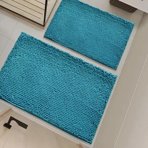 Miniatura 22 de Juego de alfombras de baño de 2 piezas, súper absorbente suave, gruesa, lavable en lavadora, alfombra de baño de chenilla antideslizante, alfombra