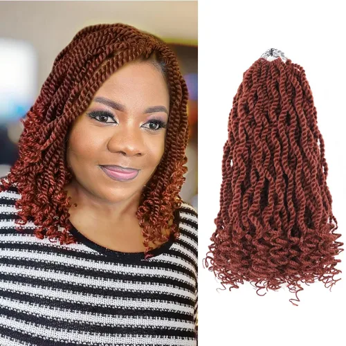 Miniatura 11 de Cabello rubio de ganchillo para mujeres negras, trenzas senegalesas onduladas de ganchillo de 12 pulgadas, trenzas kinky de ganchillo cortas 27613
