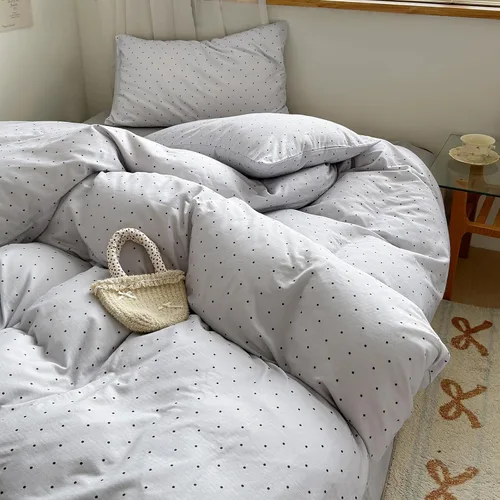 Miniatura 43 de Polka Dot Twin XL Duvet Cover Pink Zipper Twin XL Comforter Cover Cotton Double Gauze Cute Soft Duvet Cover Set with 2 Pillowcases Boho Girls