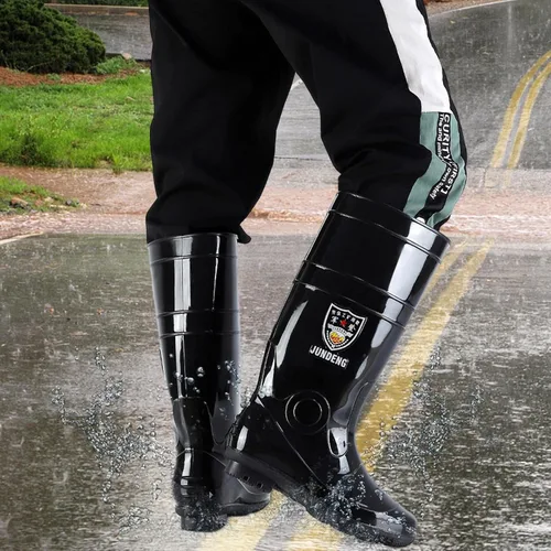 Miniatura 3 de Botas de lluvia largas para hombre, botas de pesca impermeables y cómodas, botas de cubierta de PVC antideslizantes, botas duraderas y transpirables