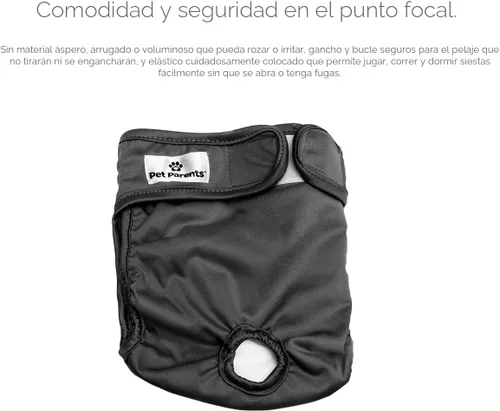 Miniatura 5 de Pet Parents - Pañales lavables para perros (3 unidades), pañales duraderos y de alta calidad para machos y hembras