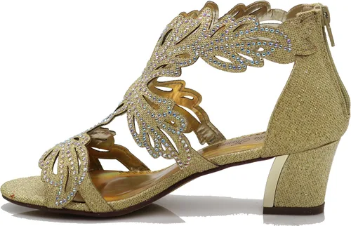 Miniatura 3 de Lime03N - Sandalias de tacón medio con diamantes de imitación para mujer