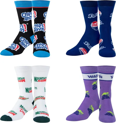 Miniatura 3 de Crazy Socks, Snack & Junk Food Themes, Fun Silly Novelty Crew, Large, Fun 8 Pack