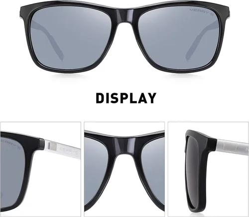 Miniatura 4 de MERRY'S Gafas de sol polarizadas para mujer, de aluminio, para conducir, rectangulares, para hombres y mujeres
