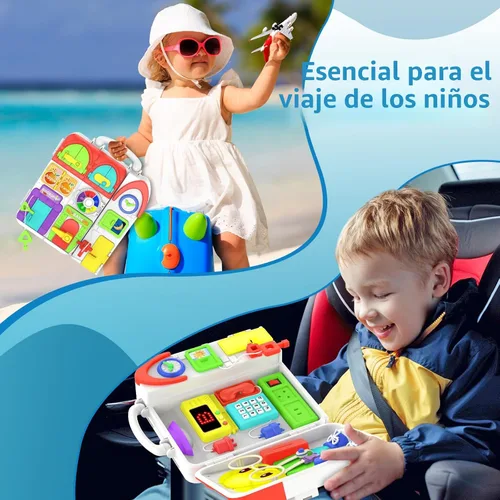 Miniatura 5 de Juguetes para niños pequeños de 1-2 años, tablero ocupado musical Montessori, juguete educativo temprano para niños pequeños de 1-3 años, juguete