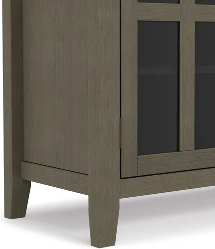 Miniatura 8 de SIMPLIHOME Artisan Mueble para TV de madera maciza de 53 pulgadas de ancho estilo transicional en gris Farmhouse para televisores de hasta 60