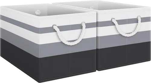Miniatura 28 de Fab totes Contenedores de almacenamiento [2 unidades], cestas de almacenamiento plegables para organizar juguetes, libros, estantes, armario, caja