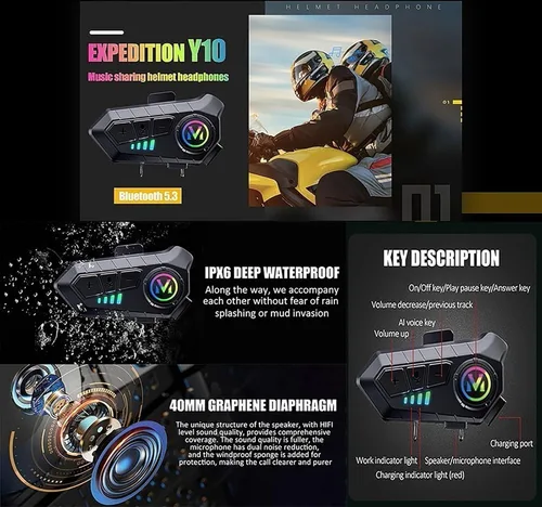 Miniatura 6 de Casco modular Moto Bluetooth con doble visera, con micrófono para Respuesta Automática Casco de Moto Homologado ECE Adecuado para Hombre Mujer