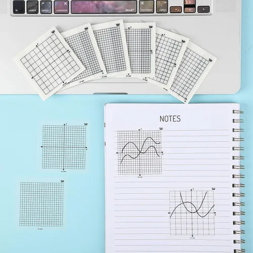 Miniatura 5 de Mr. Pen - Notas adhesivas transparentes con gráficos, 3 x 3 pulgadas, 6 blocs, 50 hojas/bloc 6 Grid Designs, Square Graph Paper Notes & Fineliner