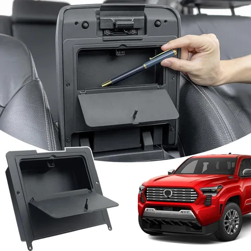 Miniatura 9 de JKCOVER Organizador de caja oculta para consola central compatible con Toyota Tacoma 2016-2021 2022 2023, accesorios reposabrazos caja