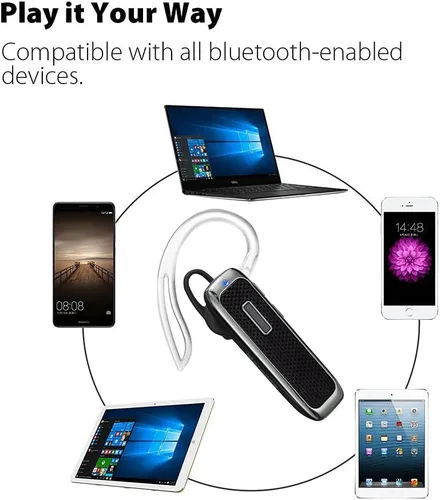 Miniatura 6 de Auricular Bluetooth, manos libres, auricular Bluetooth inalámbrico con 18 horas de reproducción y micrófono con cancelación de ruido para iPhone