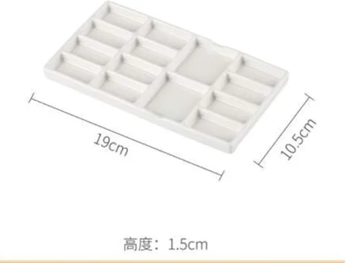 Miniatura 2 de Paleta de acuarela de cerámica, pintura de acuarela multirejilla, paleta de porcelana blanca, pintura profesional, suministros de cerámica adecuados