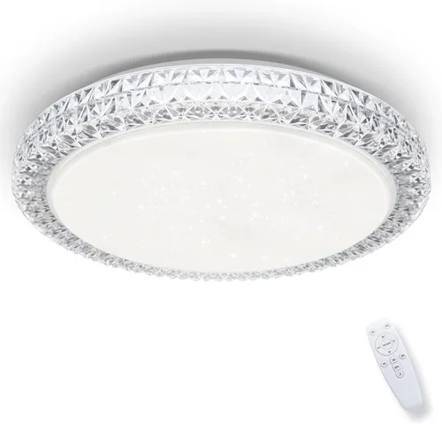 OOWOLF Lámpara de techo LED, 40 W, 15.4 pulgadas, luz de techo regulable, brillo ajustable, lámpara de techo moderna cerca de luces de techo para