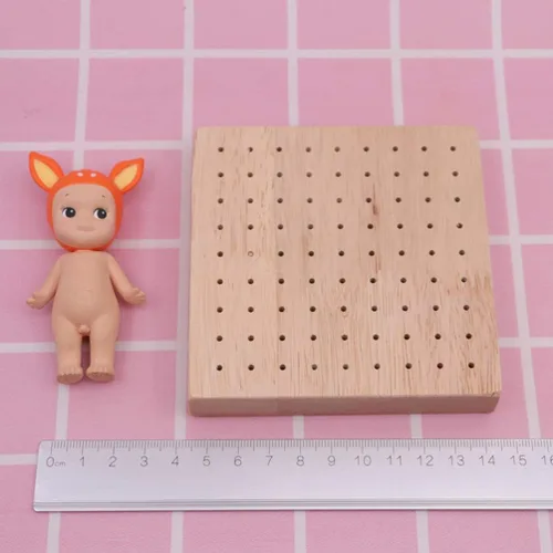 Miniatura 5 de Tablero de clavijas de madera, figuras cuadradas de arcilla, estante de exhibición, soporte para piruletas, soporte para brochetas de alimentos