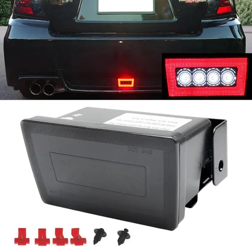 Miniatura 5 de F1 estilo parachoques trasero inferior LED luz antiniebla freno retroceso lámpara compatible con Subaru WRX STI XV Impreza 2011+ (lente ahumada)