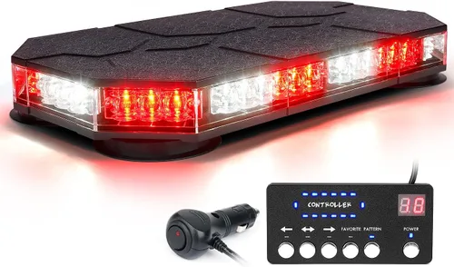 Miniatura 8 de LUMENIX - Barra de luces estroboscópicas LED de techo con controlador magnético, luz intermitente de advertencia y tráfico de emergencia