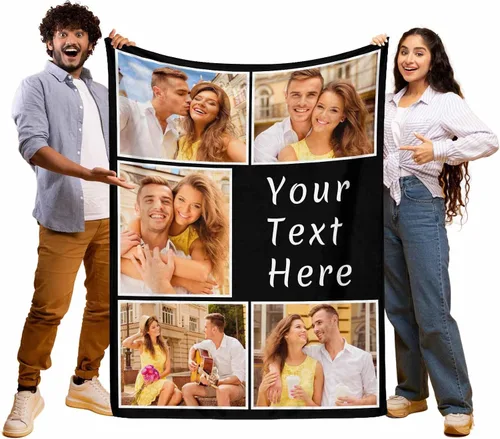 Miniatura 2 de Mantas de fotos, 5 fotos, mantas y mantas personalizadas, manta de fotos personalizada, regalos para familiares, amigos, hombres, mujeres y niños