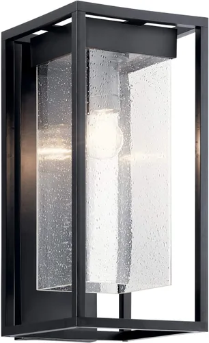 Miniatura 13 de Kichler Mercer 59060BSL - Lámpara de pared para exteriores de 12 pulgadas en color negro, aplique de pared exterior de 1 luz con vidrio transparente