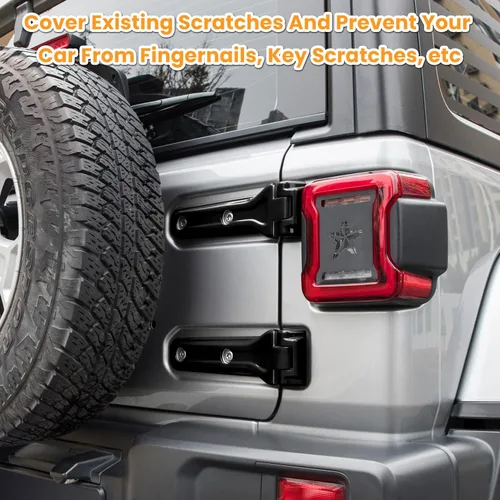 Miniatura 8 de Cubierta de bisagra para compuerta trasera de Jeep Wrangler JL JLU, accesorios de decoración exterior - 2018-2024, 2 puertas y 4 puertas, cubierta