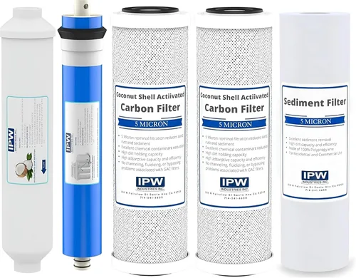 Miniatura 8 de IPW Industries Universal Kit de filtro de recambio para ósmosis inversa de 4 etapas debajo del fregadero Reemplace cada 6-12 meses para obtener