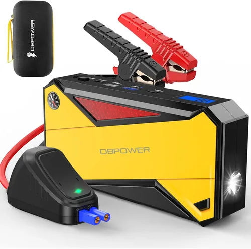 Miniatura 8 de DBPOWER Arrancador de coche portátil Peak 1600A 18000mAh (hasta 7.2 gasolina, motores diésel de 5.5L) con puerto de carga inteligente, pantalla LCD