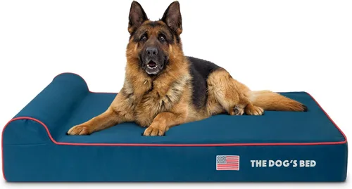 Miniatura 13 de The Dog's Bed - Cama Ortopédica para Perros con Reposacabezas XL Negra de Felpa, Espuma Viscoelástica, Alivio del Dolor para Artritis, Displasia