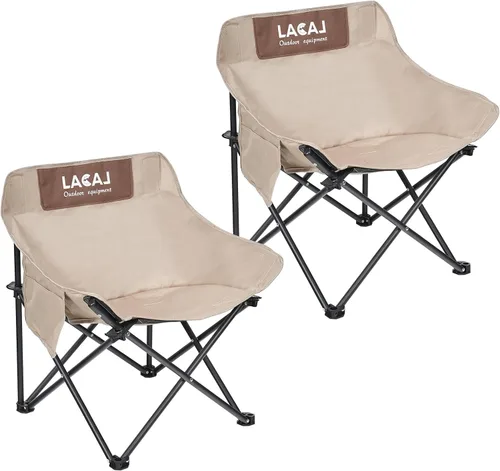 Miniatura 8 de G2 GO2GETHER Silla de camping portátil, silla plegable al aire libre, silla de mochilero de tela Oxford con marco de aluminio, soporte de 264