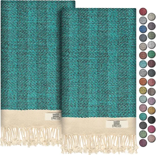 Miniatura 11 de EPHESUS TOWELS Toallas de Mano - Juego de 2 18" x 30" - Toalla de Mano Turca Decorativa para Baño, Cocina, Invitados, Cara, Cabello, Té, Paño