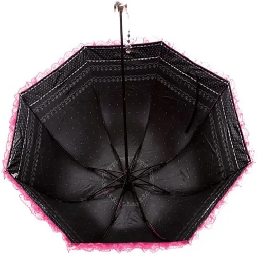 Miniatura 17 de Honeystore Paraguas plegable a prueba de rayos ultravioleta Princess Lace Parasol con cúpula anti-UV