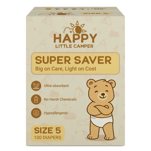 Miniatura 14 de Happy Little Camper Pañales desechables naturales para bebés, ultraabsorbentes, talla 1 - hipoalergénicos, sin perfume y sin cloro (200 unidades)