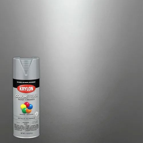 Miniatura 2 de Krylon K05587007 COLORmaxx Pintura en aerosol y base para uso en interiores y exteriores, color aluminio metálico, 11 onzas (paquete de 1)