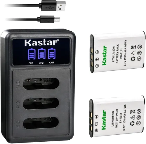 Miniatura 5 de Kastar Cargador de batería USB triple LCD compatible con batería Pentax D-LI78, cargador Pentax D-BC78, Pentax Optio L50, Optio M50, Optio M60