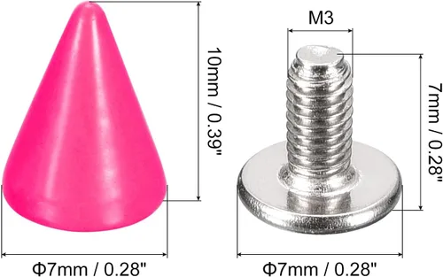 Miniatura 2 de uxcell 100 juegos de tachuelas de cono de 0.39 x 0.394 pulgadas y remaches de metal para ropa, cinturones, bolsas, zapatos, manualidades, cuero