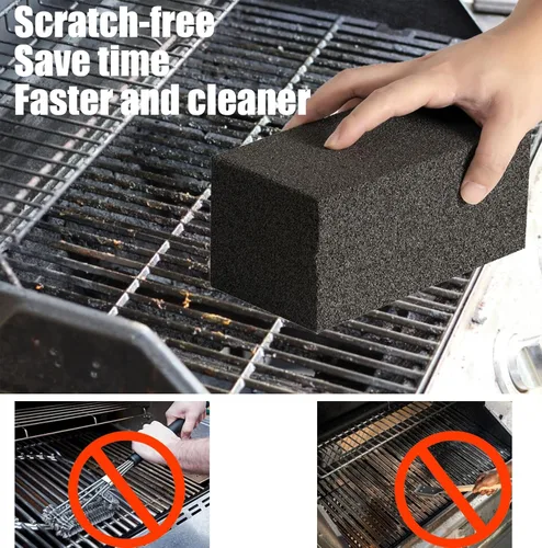 Miniatura 3 de Paquete de 4 ladrillos limpiadores de parrilla para exteriores y restaurantes. Ladrillo de limpieza de parrilla de alta resistencia. Herramienta