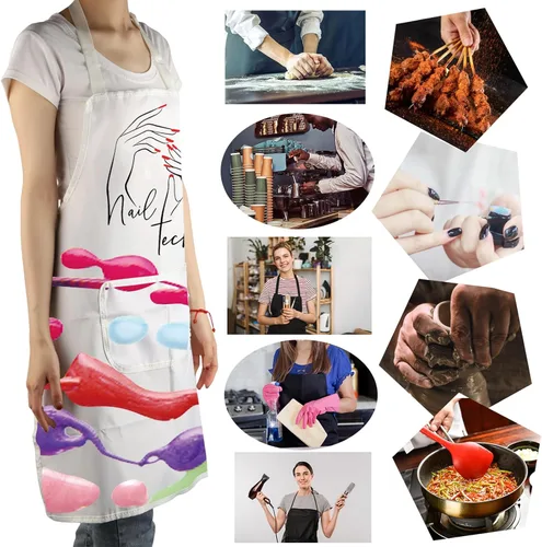 Miniatura 6 de MBMSO Nail Tech - Delantal de manicurista para técnico de uñas y artista, añade esmalte a la vida