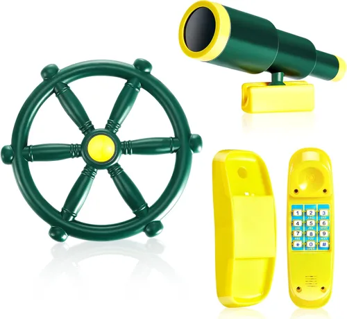3 piezas de accesorios para patio de recreo para niños, accesorios para columpios al aire libre, equipo de parque infantil, rueda de barco de
