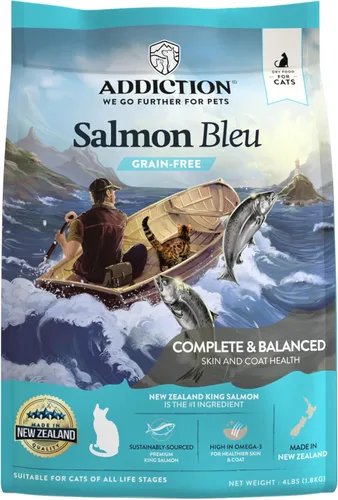 Addiction Salmon Bleu - Alimento seco para gatos - Dieta completa y equilibrada - Fórmula para gatos para la salud de la piel y el pelaje - Cuenta