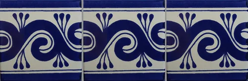 Miniatura 2 de Azulejo mexicano Caracol Azul Talavera de 9 piezas de 4.2x4.2