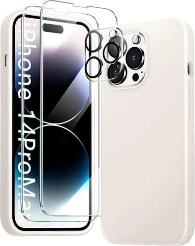 Miniatura 13 de Funda 5 en 1 para iPhone 12 Pro con protector de pantalla y protector de lente de cámara, funda de silicona líquida para iPhone 12 Pro (verde alpino)