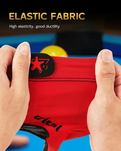 Miniatura 9 de CRICAL Guante de billar profesional para piscina, diseño de 3 dedos con licra gruesa y agarre antideslizante para hombres y mujeres, accesorios