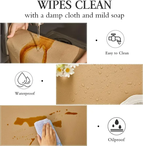 Miniatura 9 de Beautysaid Revestimiento de estante y cajón para armario de cocina, papel antideslizante no adhesivo, impermeable, lavable, grueso para tocador