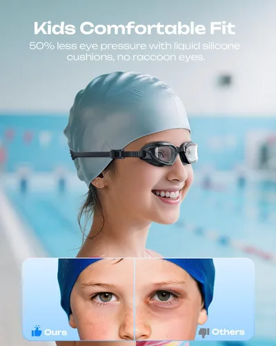 Miniatura 2 de OLANRUN Swim Goggles for Kids 6-14, Anti-Fog UV Protection Kids Goggles, Leakproof Pool Swimming Goggles for Youth Boys Girls