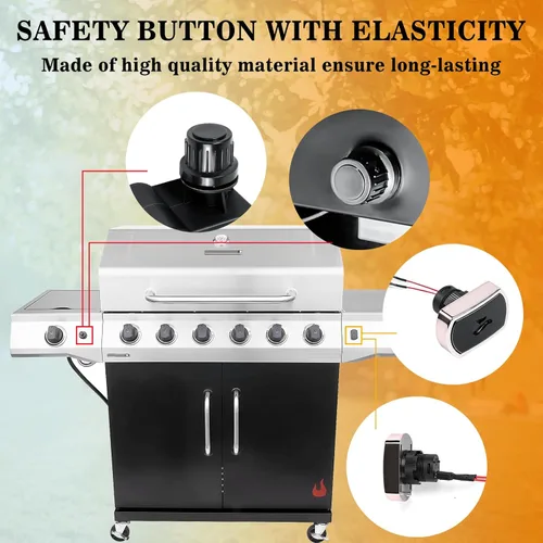 Miniatura 2 de Repuesto de encendedor de parrilla para Charbroil G511-0055-W1, módulo de encendido de 4 salidas con cables y botón de interruptor para pieza