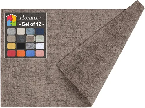 Miniatura 67 de Homaxy - Juego de 6 manteles individuales de piel sintética resistentes al calor para mesa de comedor, impermeables, lavables, limpiables, manteles