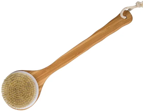 Miniatura 6 de Bath Dry Body Brush- Cepillo para la espalda con cerdas naturales, de largo mango de madera para la celulitis y es exfoliante de Janrely