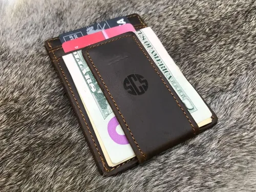 Miniatura 4 de Front Pocket Magnetic Money Clip, Personalized Magnetic Wallet, Slim Magnet Wallet, Card Holder For Men, Father Gift, Custom Wallet