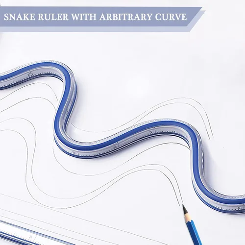 Miniatura 2 de Regla curva flexible de 2 piezas, 24 pulgadas, ideal para dibujar y coser, azul