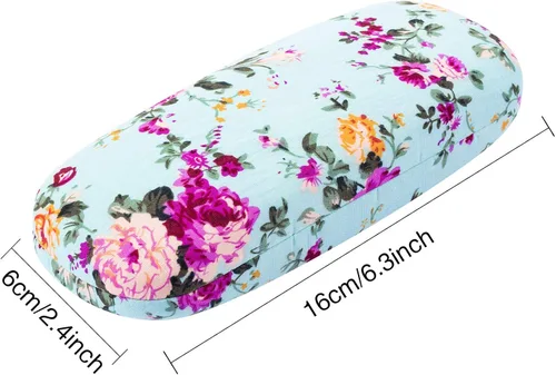 Miniatura 3 de Weewooday 2 piezas de carcasa rígida para gafas de flores funda de tela floral funda de gafas para mujer funda de vidrio duro retro
